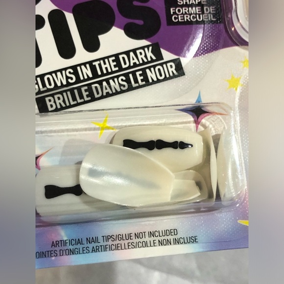 24piece glow in the dark spooky black cat skeleton finger press-on nails new - Picture 8 of 13
